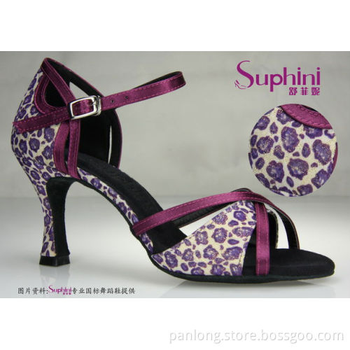 Suphini Top Line Dance Shoes Leopard Latin Dance Shoes
